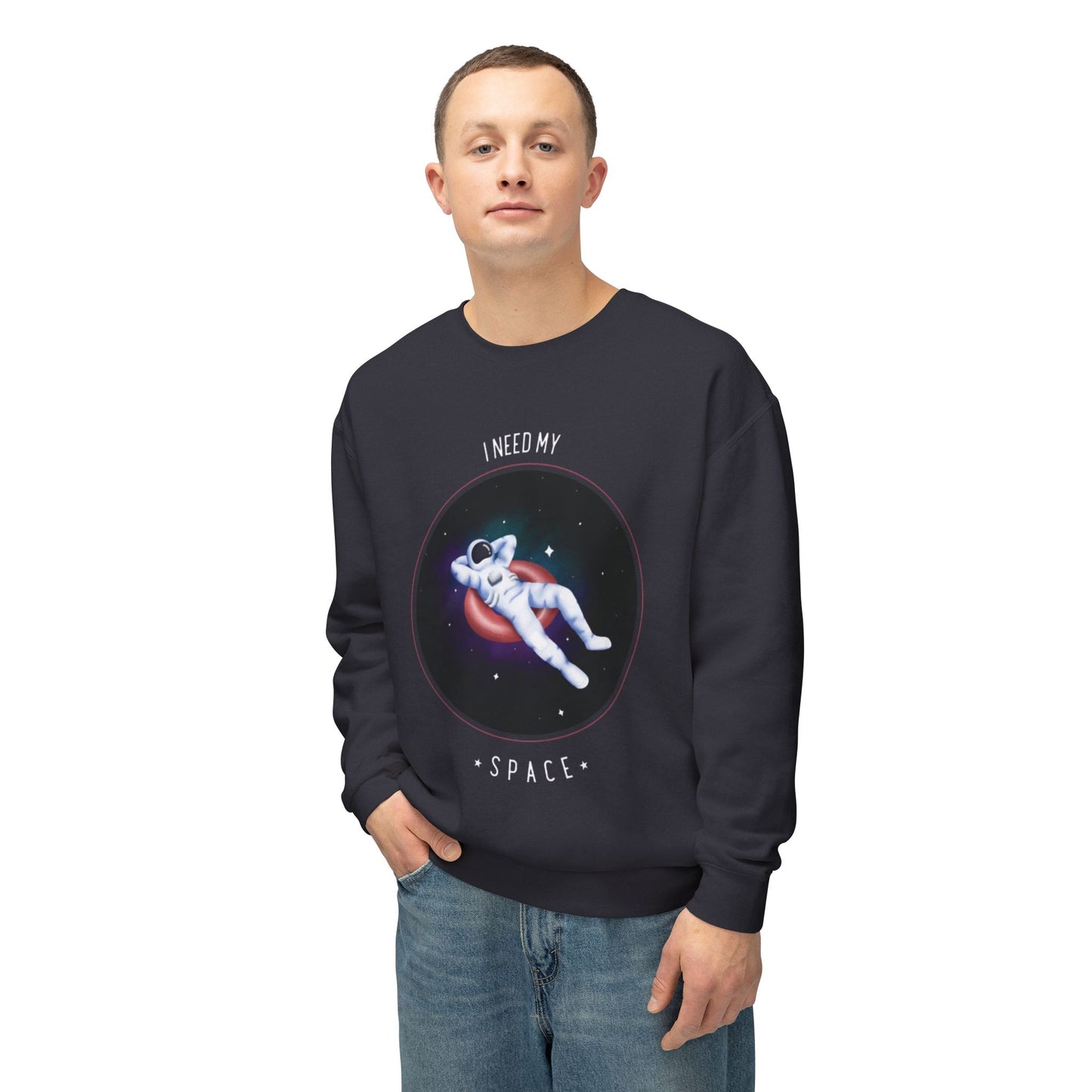 I Need My Space Unisex Lightweight Crewneck Sweatshirt