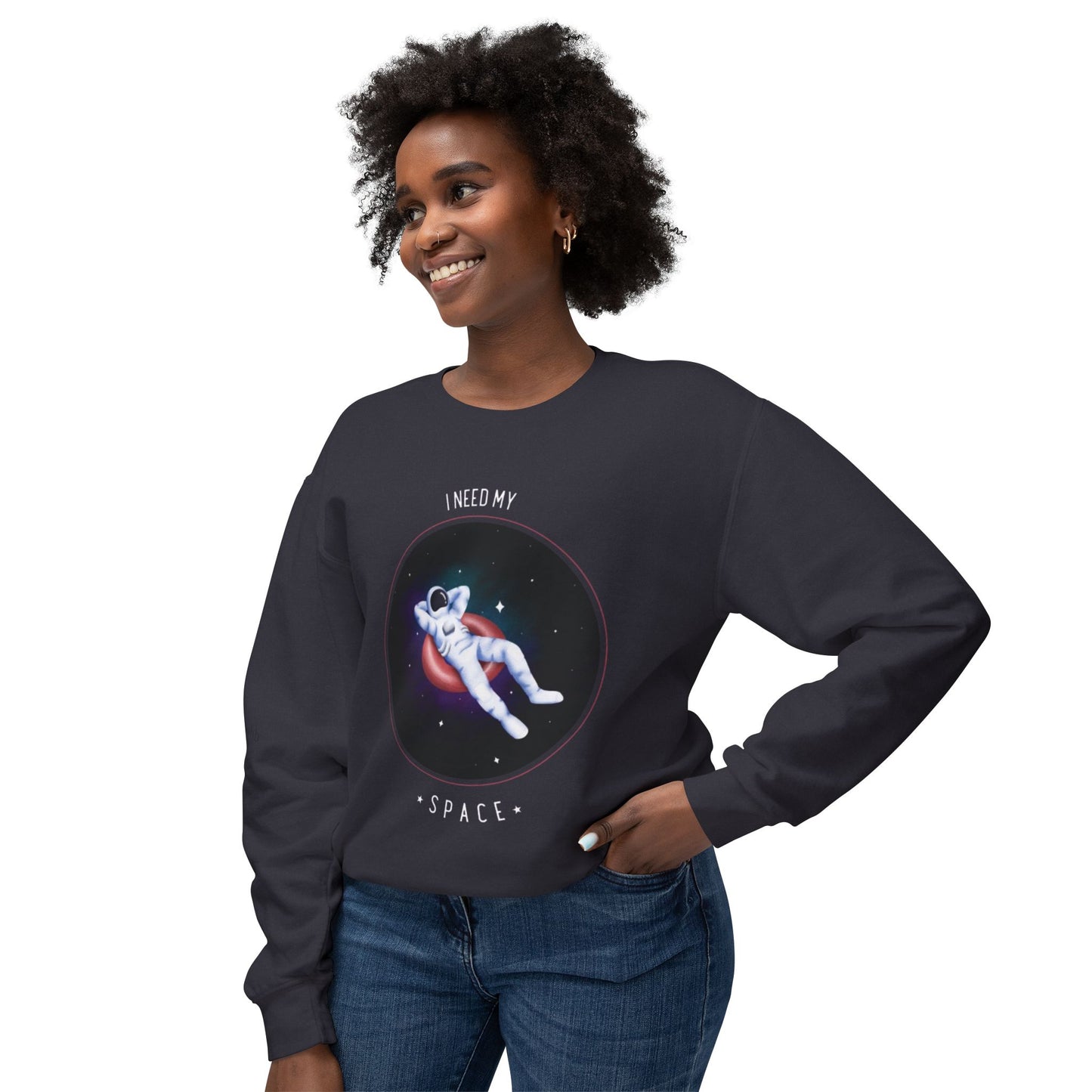 I Need My Space Unisex Lightweight Crewneck Sweatshirt