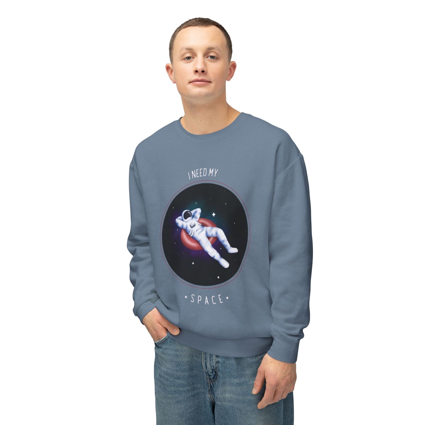 I Need My Space Unisex Lightweight Crewneck Sweatshirt